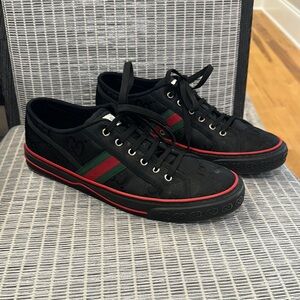 Gucci Black and Red Sneakers with Sporty Design